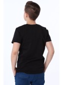 Jungen-T-Shirt mit aufgenähter Applikation, schwarz NDZ47001 – Online-Shop – Boutique